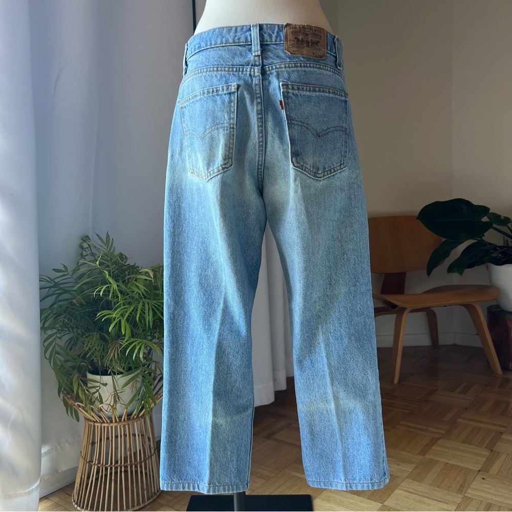 Vintage 70’s/ 80s Orange Tab Cropped Light-Medium Wash Levi’s 506s